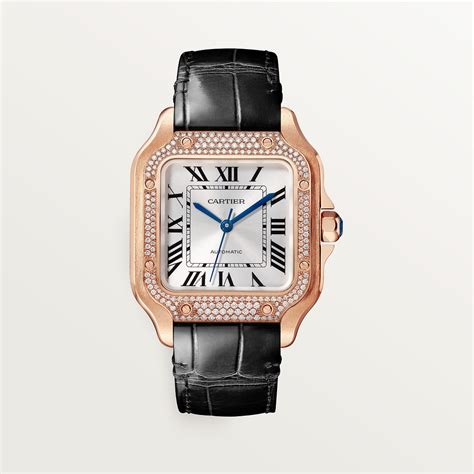 ladies cartier santos watch|cartier santos watch diamond automatic.